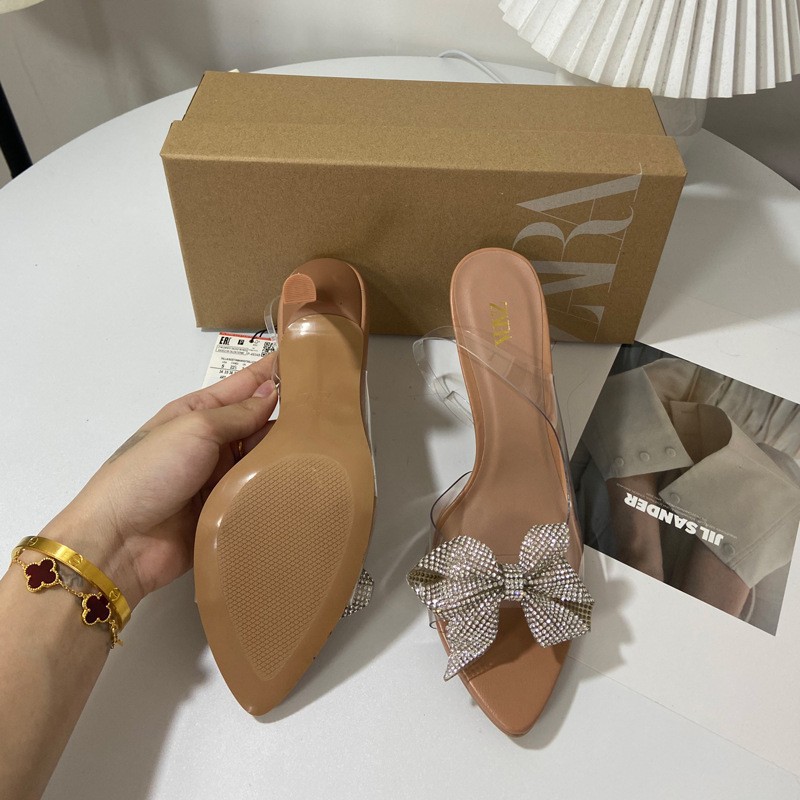 ZA new 2023 autumn square bow thin heel high heels women's open toe shallow mouth fashion single shoes high heels sandals ZA new 2023 autumn square bow thin heel high heels women's open toe shallow mouth fashion single shoes high heels sandals