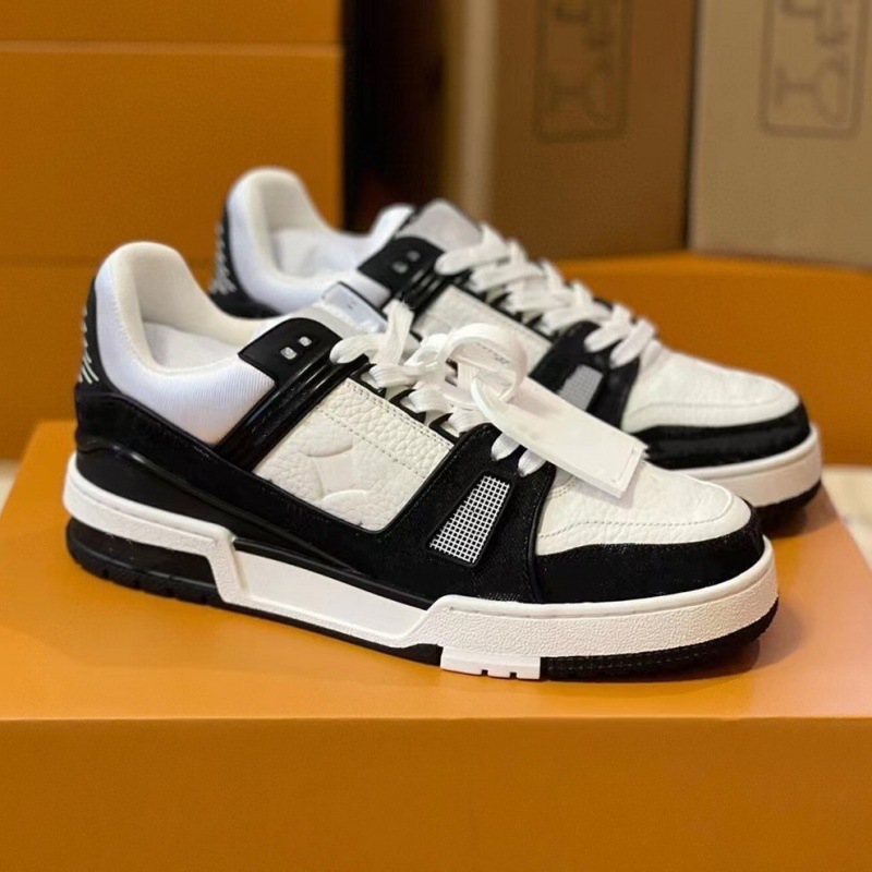 Version: Lvjia Trainer White Cement White Shoes Female Black and White Panda Couple Shoes Casual Sports Board Shoes