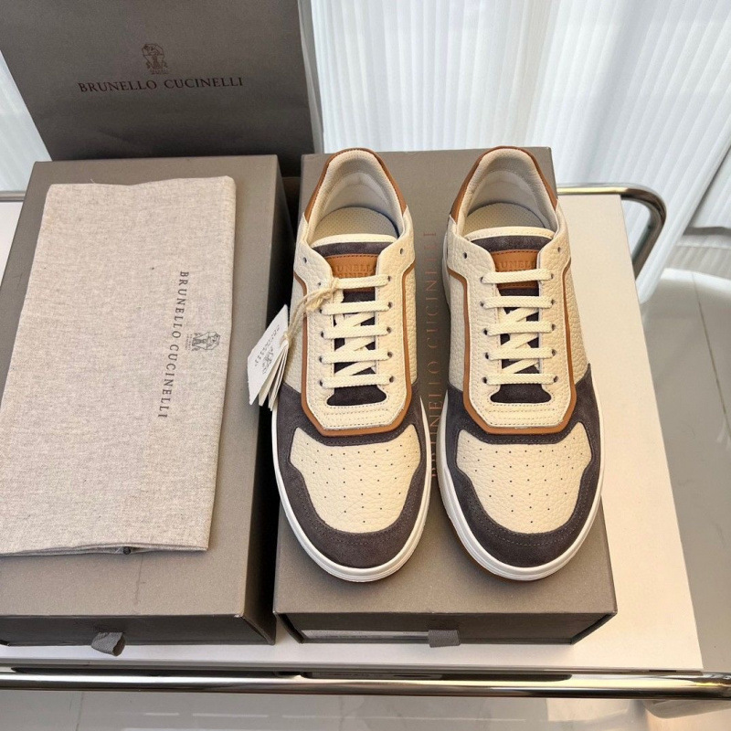 European Station (BC) Brunello C Men's Lace up Sports and Leisure Shoes Breathable Mesh Leather Splicing Board Shoes European Station (BC) Brunello C Men's Lace up Sports and Leisure Shoes Breathable Mesh Leather Splicing Board Shoes