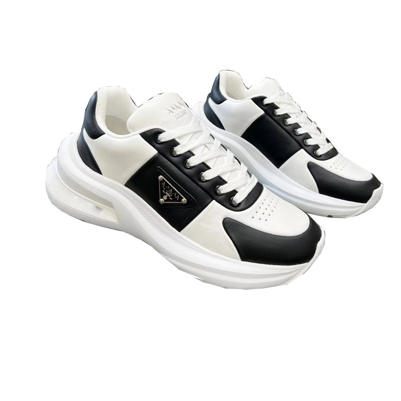 Gaoding 2024 Summer P Home Triangle Elevation End Small White Shoes for Men Black Genuine Leather Simple Lace Casual Men's Shoes Gaoding 2024 Summer P Home Triangle Elevation End Small White Shoes for Men Black Genuine Leather Simple Lace Casual Men's Shoes