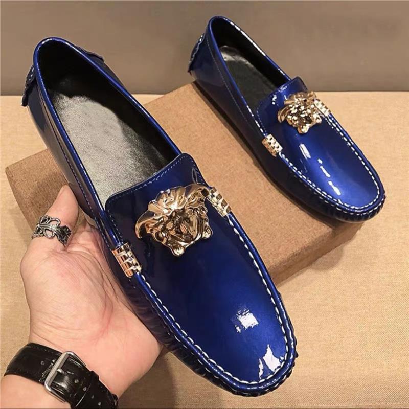 2025 new European station patent leather bean shoes, genuine leather soft soled casual leather shoes, British fashion trend, lazy to step on 2025 new European station patent leather bean shoes, genuine leather soft soled casual leather shoes, British fashion trend, lazy to step on