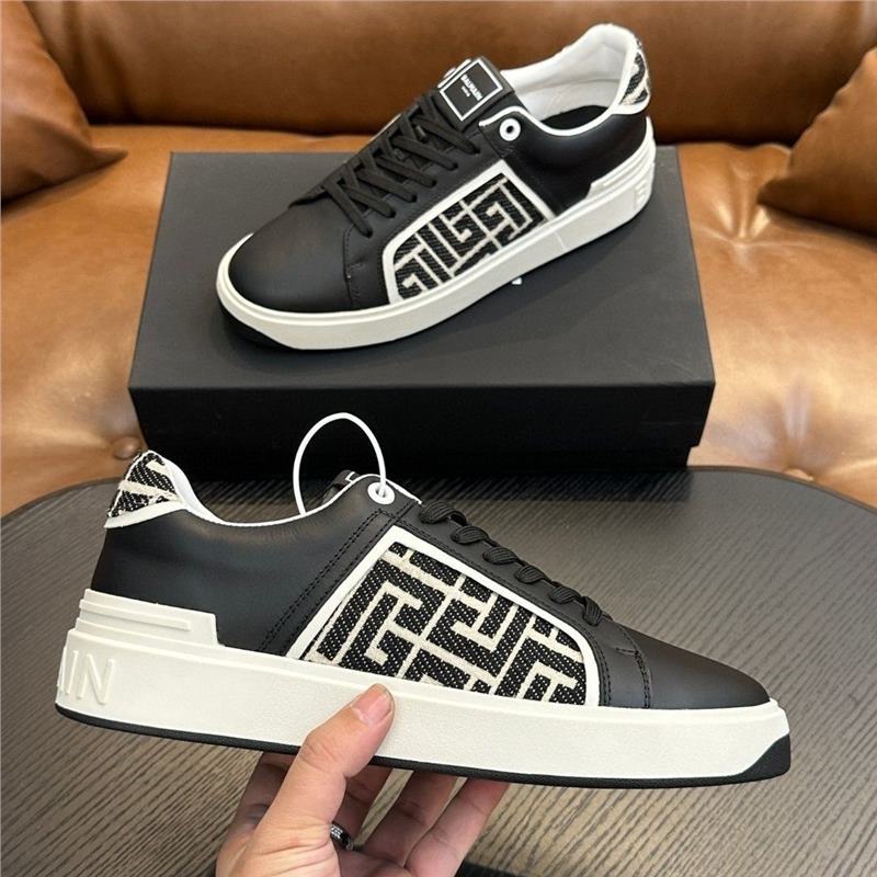 European men's leather light luxury Balman white shoes breathable men's casual fashion board shoes casual shoes European men's leather light luxury Balman white shoes breathable men's casual fashion board shoes casual shoes