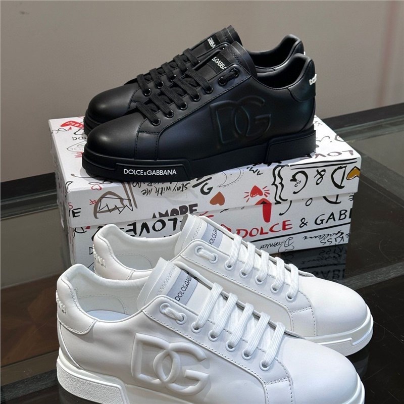 European new DG fashion letter sports casual shoes breathable men's lace up men's shoes white shoes leather board shoes
