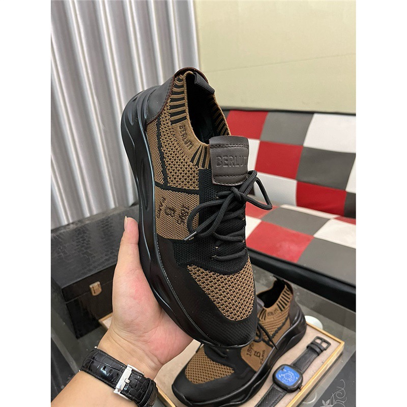 European Station Trendy Brand Men's Shoes New Casual Low Top Shoes Thick Bottom Flyknit Mesh Personalized Comfortable Sports Shoes for Men European Station Trendy Brand Men's Shoes New Casual Low Top Shoes Thick Bottom Flyknit Mesh Personalized Comfortable Sports Shoes for Men