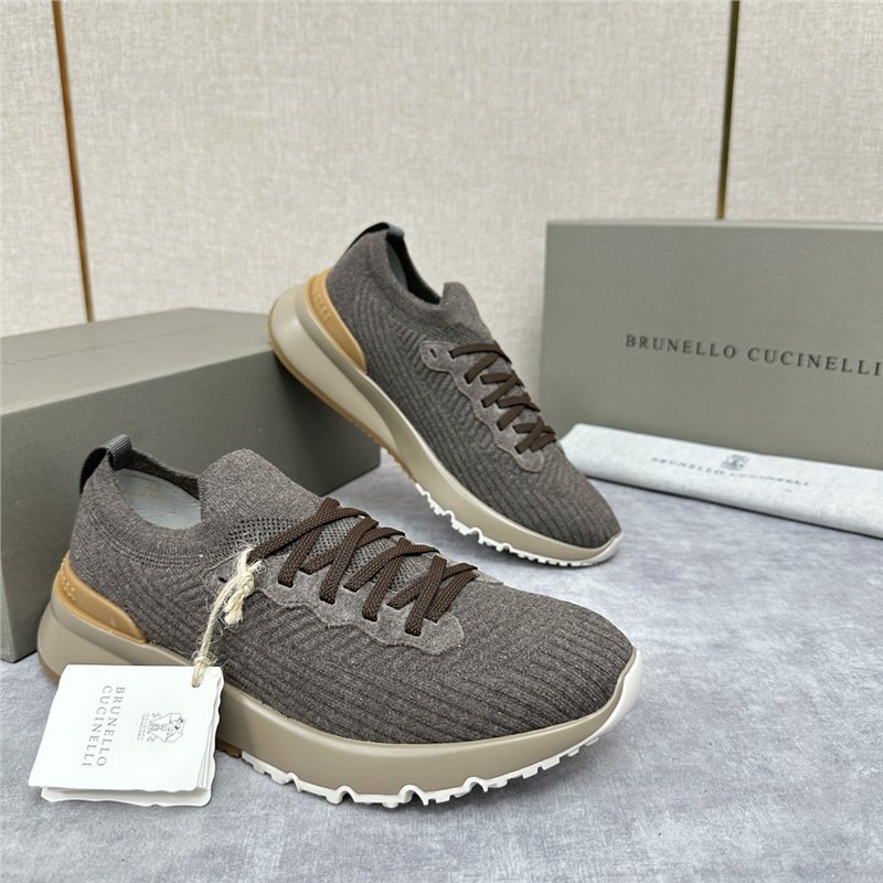 Italian BC New Men's Gray Series Knitted Sneakers British Fashion Low Top One Step Casual loafers