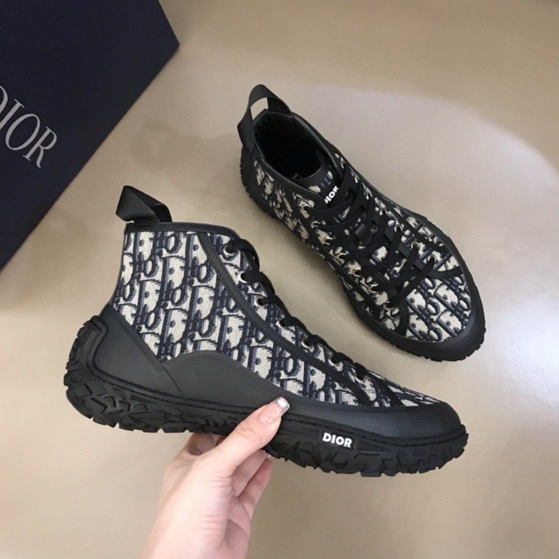Di Lao Hua Canvas Splicing High Top Shoes for Men 2024 Autumn New Korean Edition Trendy Youth Versatile Anti Slip Board Shoes
