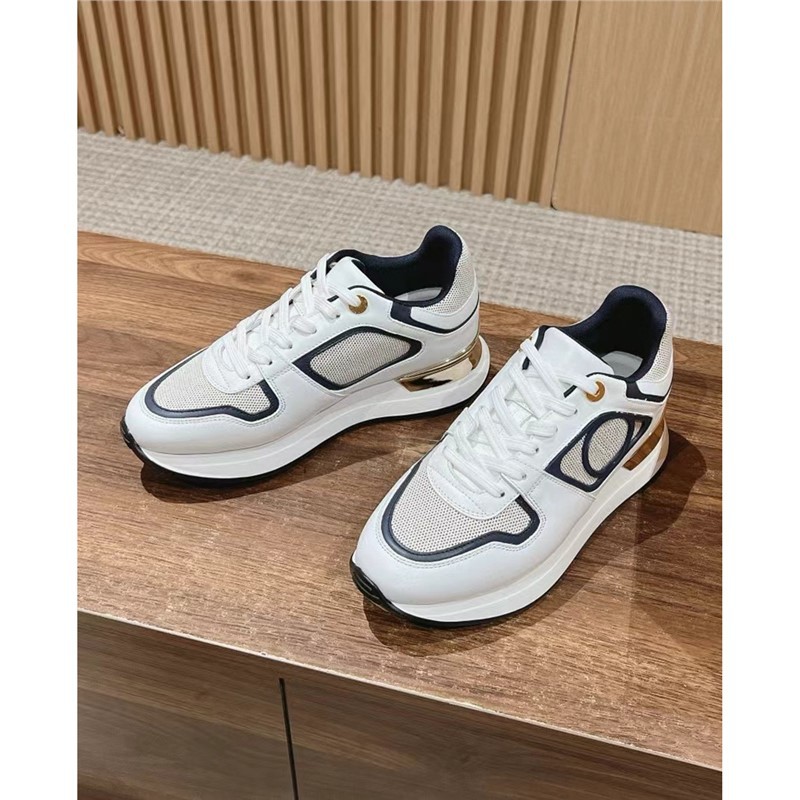 New women's breathable mesh casual sports shoes with lace up thick sole, versatile dad shoes, color blocked women's shoes New women's breathable mesh casual sports shoes with lace up thick sole, versatile dad shoes, color blocked women's shoes
