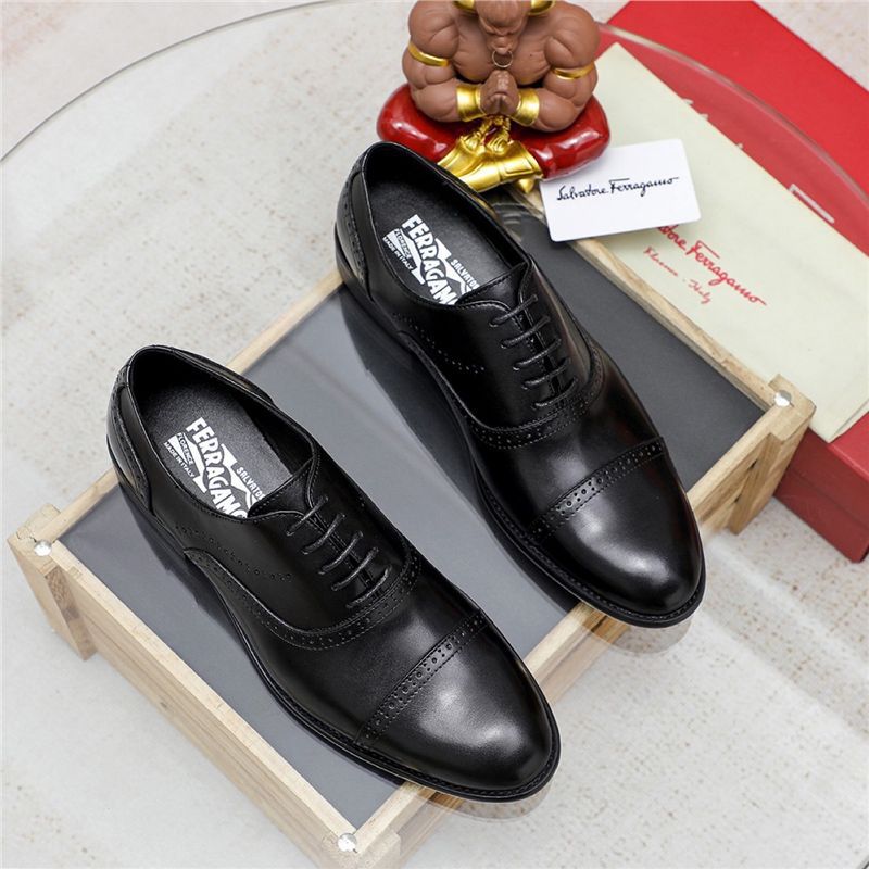 Three joint leather shoes men's cowhide thick soled business casual leather shoes British style derby shoes wedding shoes men's shoes