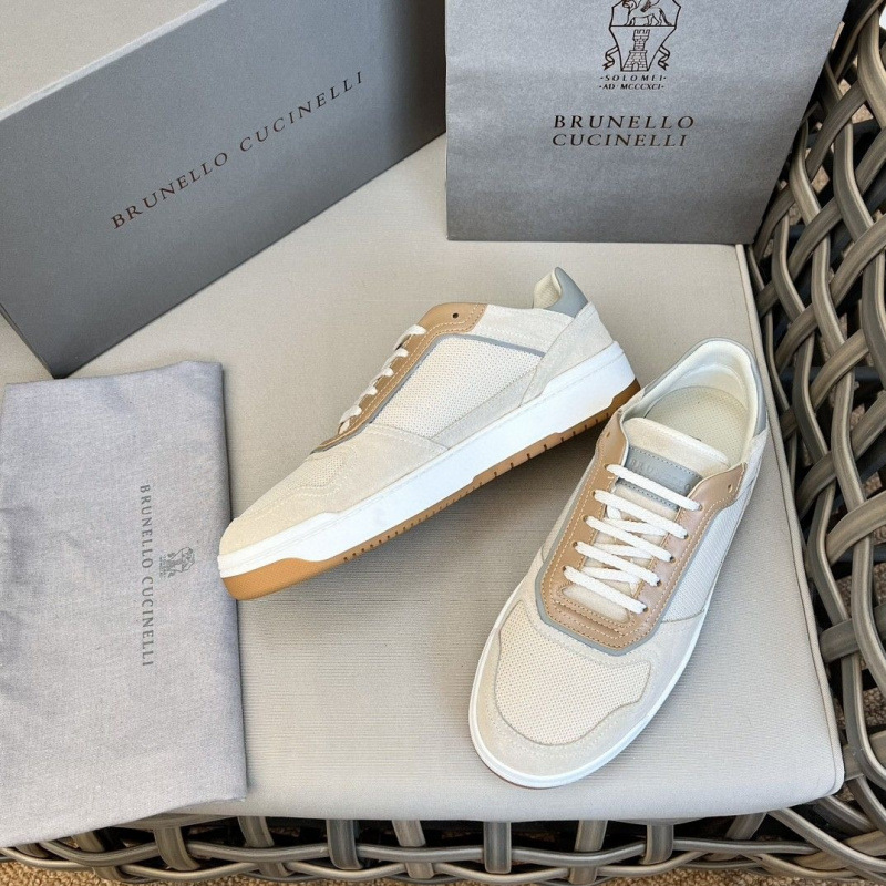 European Station (BC) Brunello C Men's Lace up Sports and Leisure Shoes Breathable Mesh Leather Splicing Board Shoes European Station (BC) Brunello C Men's Lace up Sports and Leisure Shoes Breathable Mesh Leather Splicing Board Shoes