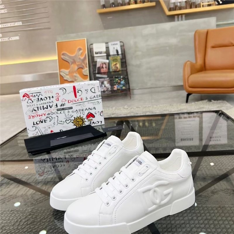 European station genuine leather casual shoes, Du Jiaban home DG men's shoes, white shoes, new trendy sports and fashionable men's board shoes