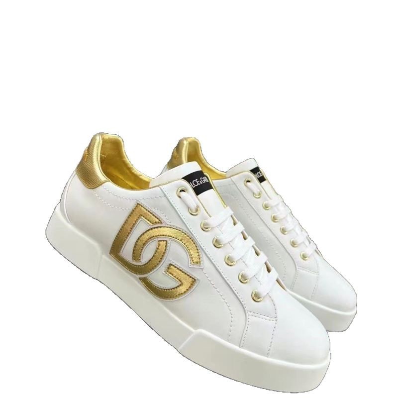 Trendy European Station DG letter genuine leather men's shoes new breathable white shoes lace up fashionable men's sports board shoes Trendy European Station DG letter genuine leather men's shoes new breathable white shoes lace up fashionable men's sports board shoes