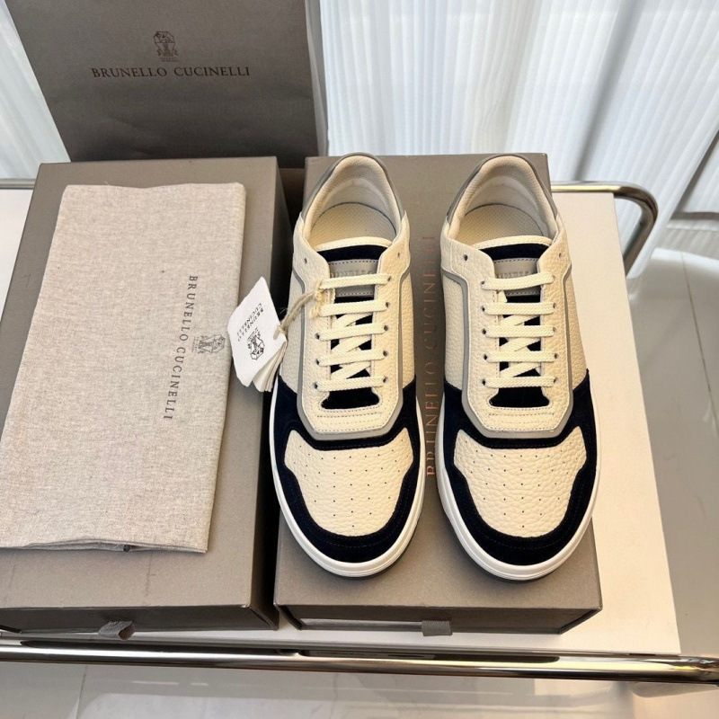 European Station (BC) Brunello C Men's Lace up Sports and Leisure Shoes Breathable Mesh Leather Splicing Board Shoes European Station (BC) Brunello C Men's Lace up Sports and Leisure Shoes Breathable Mesh Leather Splicing Board Shoes