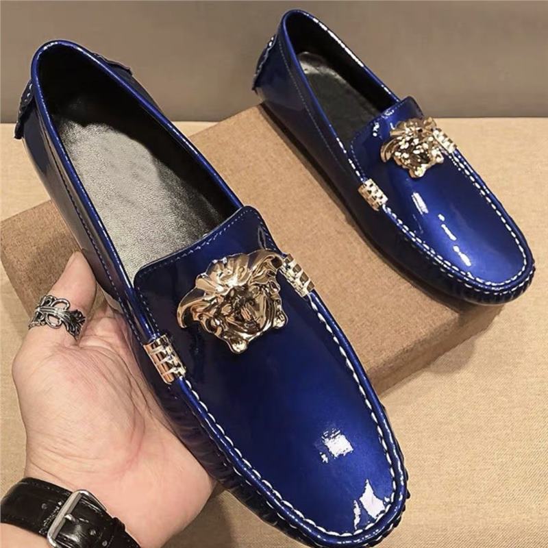 2025 new European station patent leather bean shoes, genuine leather soft soled casual leather shoes, British fashion trend, lazy to step on 2025 new European station patent leather bean shoes, genuine leather soft soled casual leather shoes, British fashion trend, lazy to step on