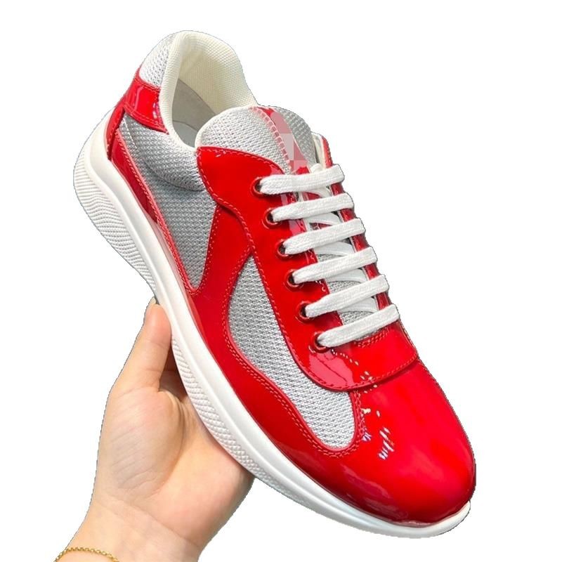 Men's low cut leather comfortable and breathable casual round toe mesh patent leather solid color lace up sports shoes Men's low cut leather comfortable and breathable casual round toe mesh patent leather solid color lace up sports shoes