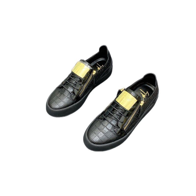 2025 new fashionable and versatile flat bottom wear-resistant GZ lace up board shoes breathable European sports and leisure shoes zipper men's shoes 2025 new fashionable and versatile flat bottom wear-resistant GZ lace up board shoes breathable European sports and leisure shoes zipper men's shoes