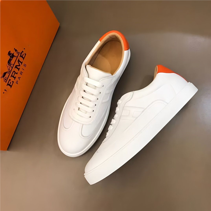 European station big brand H home casual sports shoes, white shoes, men's shoes, versatile, trendy, genuine leather, breathable, fashionable board shoes, men's shoes