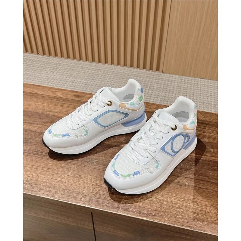 New women's breathable mesh casual sports shoes with lace up thick sole, versatile dad shoes, color blocked women's shoes New women's breathable mesh casual sports shoes with lace up thick sole, versatile dad shoes, color blocked women's shoes