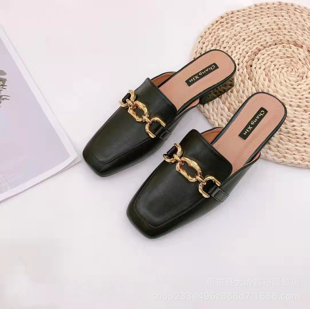 2022 new women's shoes, fashionable and comfortable for wearing outside, with a half mop and flat bottom flip flops 2022 new women's shoes, fashionable and comfortable for wearing outside, with a half mop and flat bottom flip flops