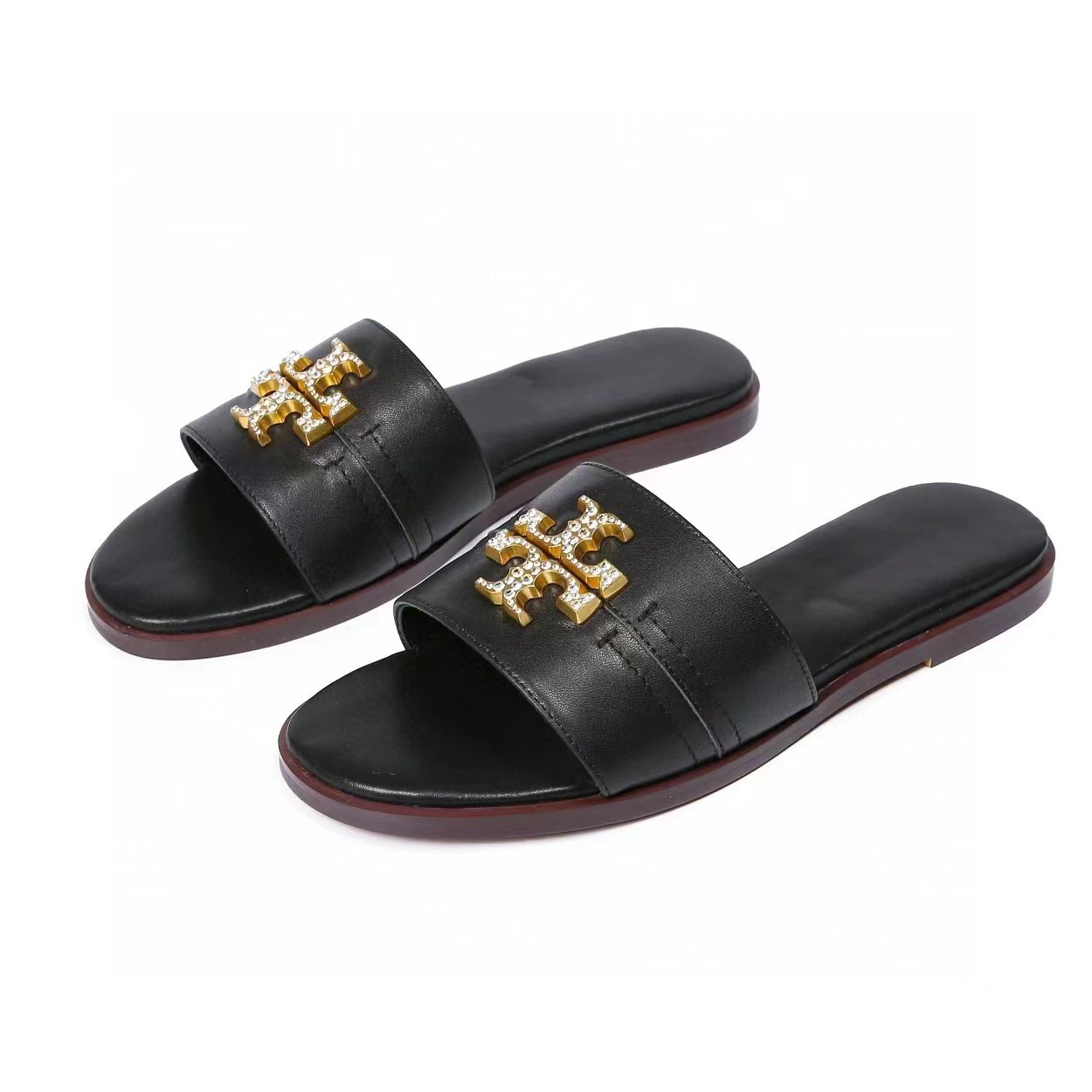 2025 New TB Leather Slippers Women's Shoes Fashion Women's Cool Slippers Cross border from Europe and America 2025 New TB Leather Slippers Women's Shoes Fashion Women's Cool Slippers Cross border from Europe and America