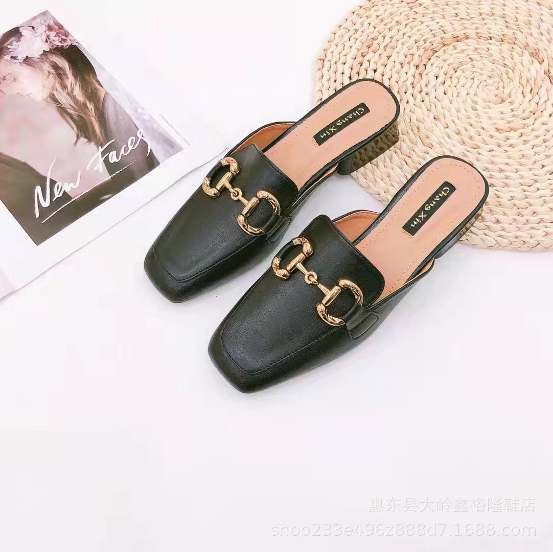 2022 new slippers for women's summer outdoor wear, with a half mop and a Korean version flat bottomed casual anti slip cool slippers 2022 new slippers for women's summer outdoor wear, with a half mop and a Korean version flat bottomed casual anti slip cool slippers