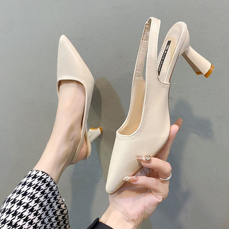 2024 Spring/Summer New Pointed High Heels for Women, Thin Heels with Headless Sandals, Shallow Mouth Single Shoes for Women 2024 Spring/Summer New Pointed High Heels for Women, Thin Heels with Headless Sandals, Shallow Mouth Single Shoes for Women