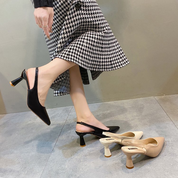 2024 Spring/Summer New Pointed High Heels for Women, Thin Heels with Headless Sandals, Shallow Mouth Single Shoes for Women 2024 Spring/Summer New Pointed High Heels for Women, Thin Heels with Headless Sandals, Shallow Mouth Single Shoes for Women