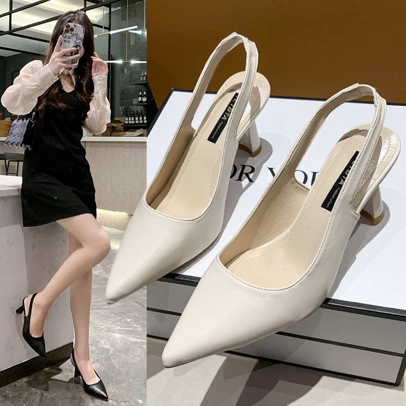 2024 Spring/Summer New Pointed High Heels for Women, Thin Heels with Headless Sandals, Shallow Mouth Single Shoes for Women 2024 Spring/Summer New Pointed High Heels for Women, Thin Heels with Headless Sandals, Shallow Mouth Single Shoes for Women