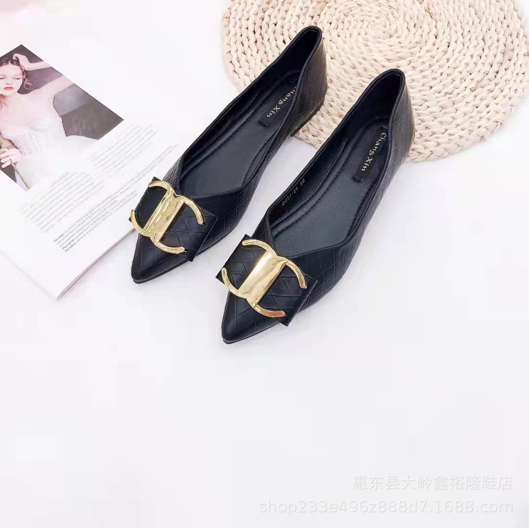 Soft leather women's shoes 2022 new collection bag fashionable and comfortable pointed soft sole shallow mouth Soft leather women's shoes 2022 new collection bag fashionable and comfortable pointed soft sole shallow mouth