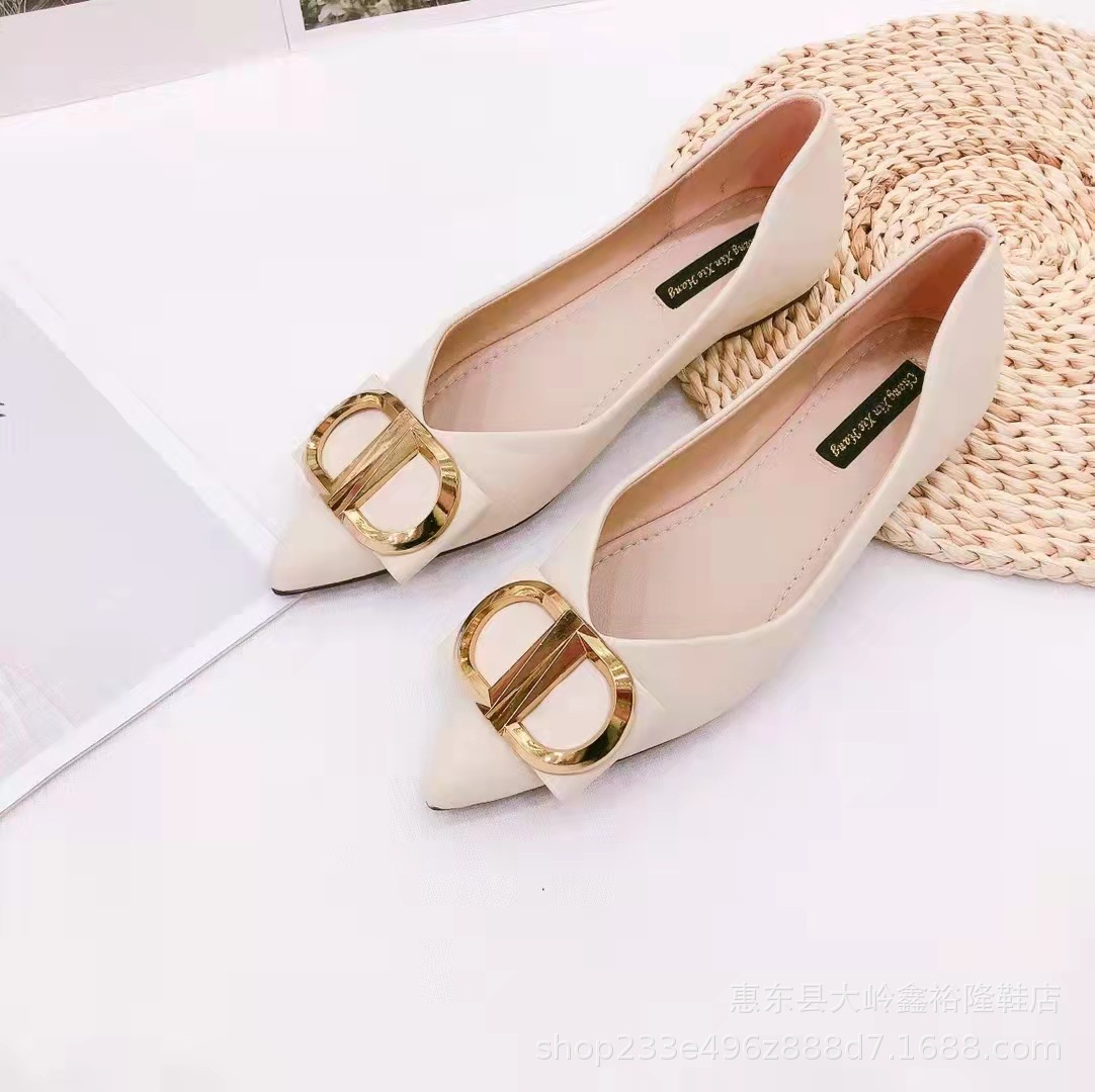 Internet celebrity flat sole women's 2022 spring new Korean version pointed shallow mouth soft soled bag shoes