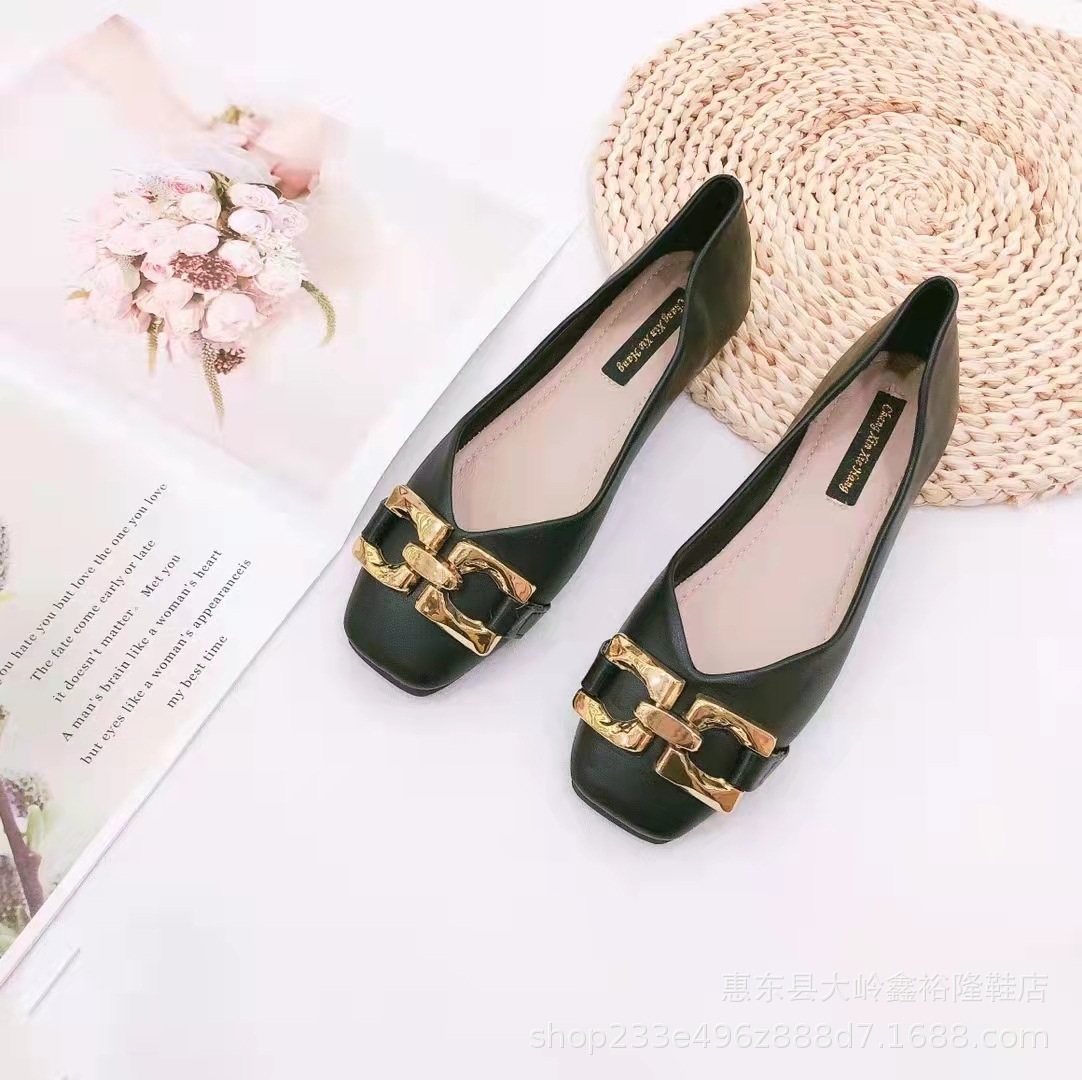 2022 New Internet Celebrity Flat Bottom Soft Leather Sharp Head Cover Bag Shoes Shallow Mouth Single Women's Shoes