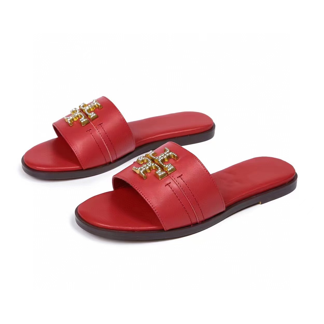 2025 New TB Leather Slippers Women's Shoes Fashion Women's Cool Slippers Cross border from Europe and America 2025 New TB Leather Slippers Women's Shoes Fashion Women's Cool Slippers Cross border from Europe and America