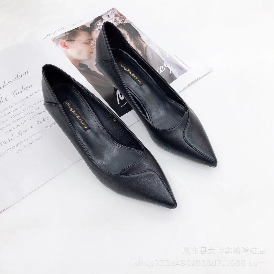 2022 Summer New Soft Leather Single Shoes with Pointed and Fine Heels for Professional Formal Work Shoes 2022 Summer New Soft Leather Single Shoes with Pointed and Fine Heels for Professional Formal Work Shoes