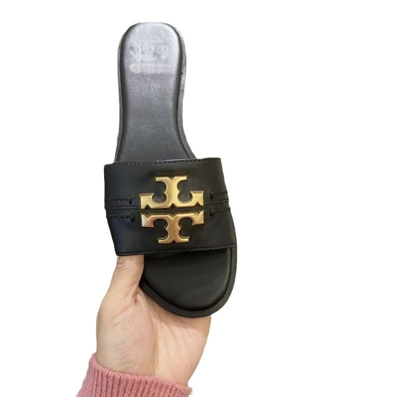 2025 new casual and comfortable leather slippers with metal buckle flat bottom for home and outdoor wear 2025 new casual and comfortable leather slippers with metal buckle flat bottom for home and outdoor wear