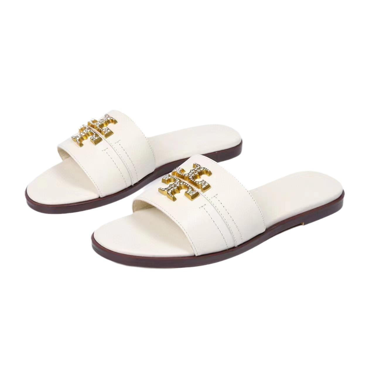 2025 New TB Leather Slippers Women's Shoes Fashion Women's Cool Slippers Cross border from Europe and America 2025 New TB Leather Slippers Women's Shoes Fashion Women's Cool Slippers Cross border from Europe and America