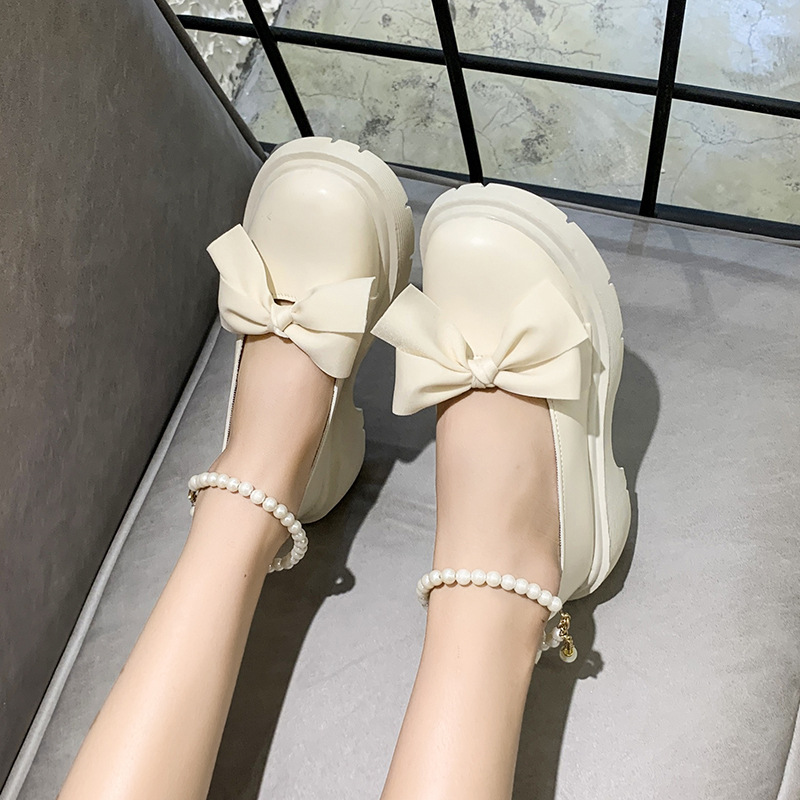 French Mary Jane Shoes for Women 2024 Spring and Autumn New Collection Pearl Bow Single Shoes for Girls, Thick Heel Fairy Style Le Fu Shoes French Mary Jane Shoes for Women 2024 Spring and Autumn New Collection Pearl Bow Single Shoes for Girls, Thick Heel Fairy Style Le Fu Shoes