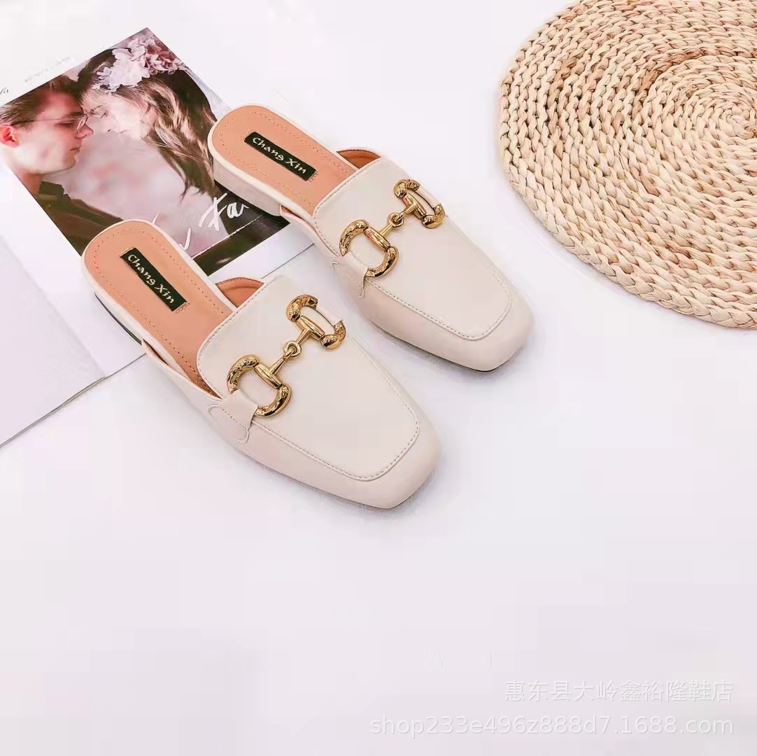 2022 new slippers for women's summer outdoor wear, with a half mop and a Korean version flat bottomed casual anti slip cool slippers 2022 new slippers for women's summer outdoor wear, with a half mop and a Korean version flat bottomed casual anti slip cool slippers