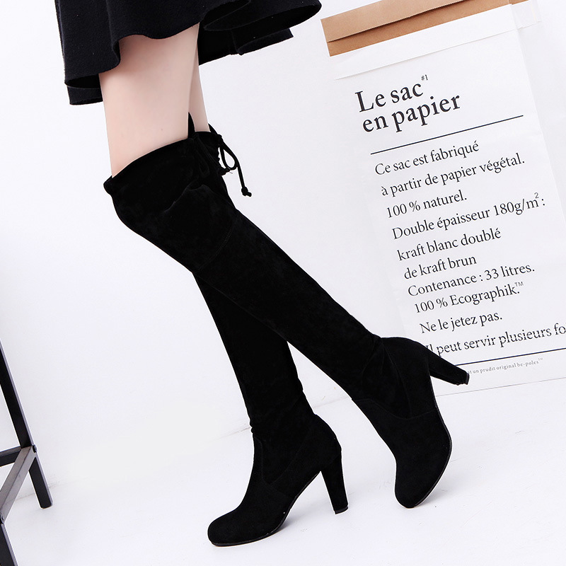 Wish AliExpress style European and American knee high boots, high-heeled women's boots, plus size foreign trade boots in stock 4243
