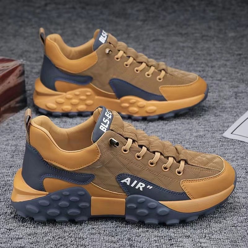 New 2024 Autumn Thick Bottom Dad Shoes Men's Shoes Korean Edition Comfortable Forrest Gump Shoes Low Top Flat Trendy Shoes Sports Board Shoes