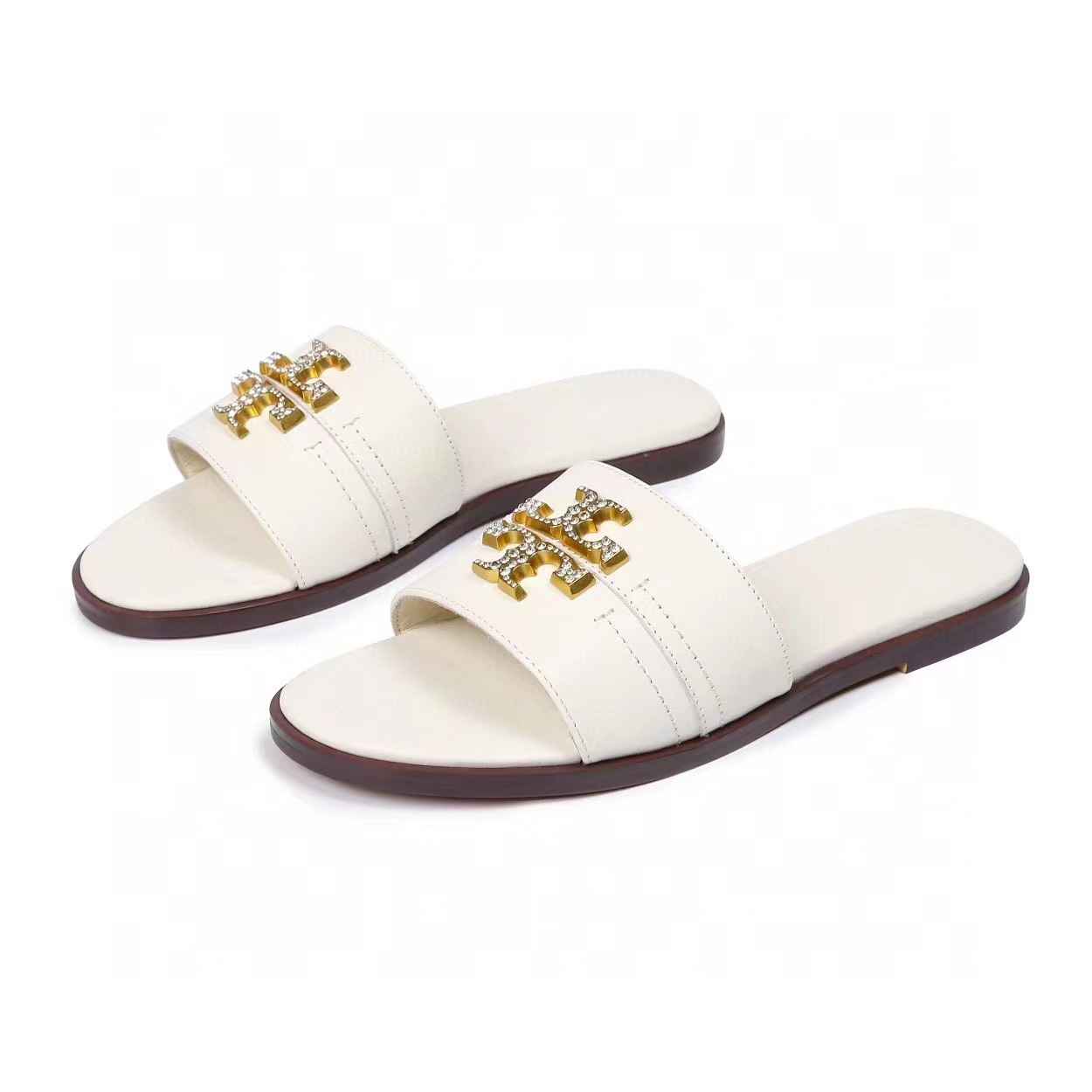 2025 New TB Leather Slippers Women's Shoes Fashion Women's Cool Slippers Cross border from Europe and America 2025 New TB Leather Slippers Women's Shoes Fashion Women's Cool Slippers Cross border from Europe and America