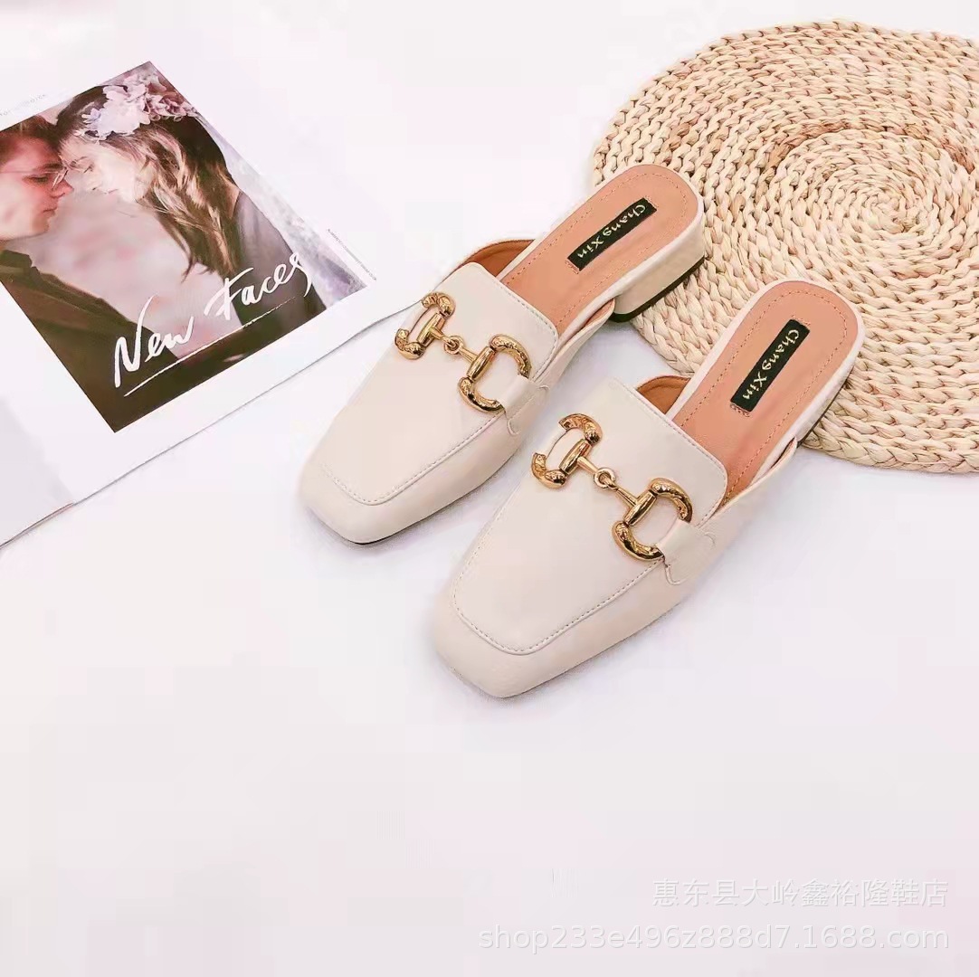 2022 new slippers for women's summer outdoor wear, with a half mop and a Korean version flat bottomed casual anti slip cool slippers 2022 new slippers for women's summer outdoor wear, with a half mop and a Korean version flat bottomed casual anti slip cool slippers