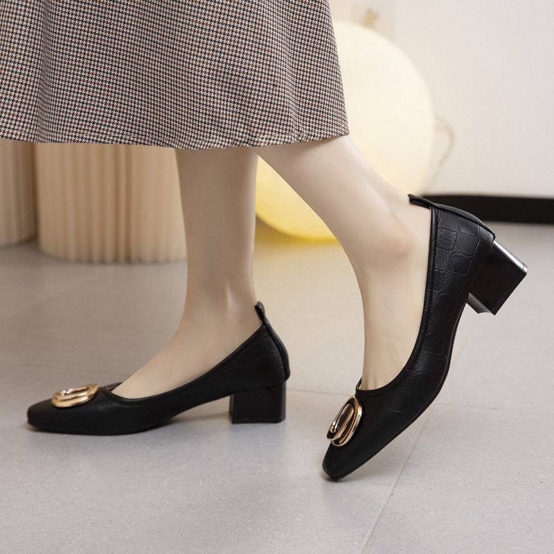 New Style French Fangtou Spring and Autumn New Professional Work Shoes Style Fairy Style Casual Single Shoes Women's Coarse Heel New Style French Fangtou Spring and Autumn New Professional Work Shoes Style Fairy Style Casual Single Shoes Women's Coarse Heel