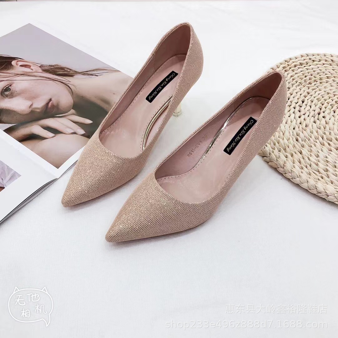 2022 Autumn New Korean High Heel Women's Sandals with Pointed Glitter Fashion Women's Shoes with Thin Heels 2022 Autumn New Korean High Heel Women's Sandals with Pointed Glitter Fashion Women's Shoes with Thin Heels