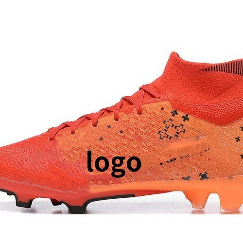 Cross border wholesale high top FG nail knitted surface men's and women's sports training competition football shoes