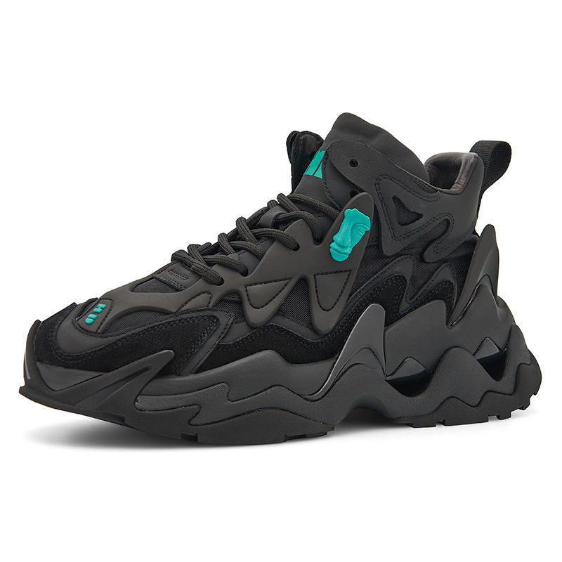 Autumn and Winter European Station Trendy Brand Thick Bottom High Top Dad Shoes Black Retro Work Boots Street Leisure Sports Boots Men Autumn and Winter European Station Trendy Brand Thick Bottom High Top Dad Shoes Black Retro Work Boots Street Leisure Sports Boots Men