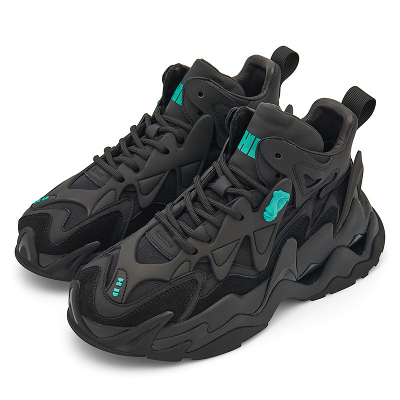 Autumn and Winter European Station Trendy Brand Thick Bottom High Top Dad Shoes Black Retro Work Boots Street Leisure Sports Boots Men Autumn and Winter European Station Trendy Brand Thick Bottom High Top Dad Shoes Black Retro Work Boots Street Leisure Sports Boots Men