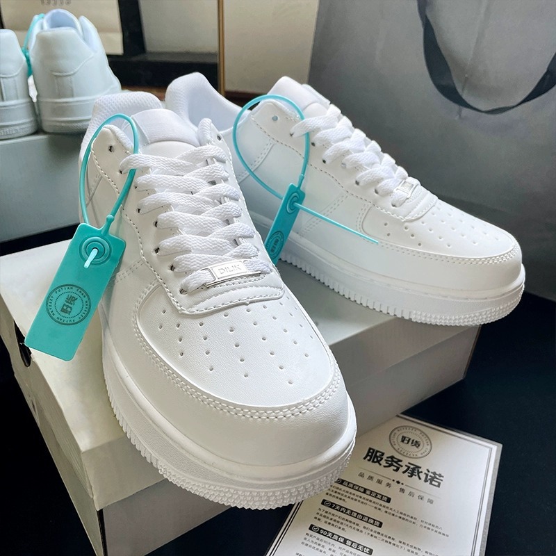 Nike official Air Force One men's and women's casual shoes classic versatile low top white shoes AF1 couple outdoor sports shoes