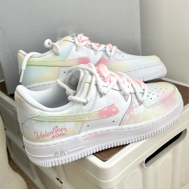 AF1 Board Shoes Air Force Spring Gradual Aging Versatile Skateboarding Shoes Couple Thick soled Height Increasing Casual Sports Shoes