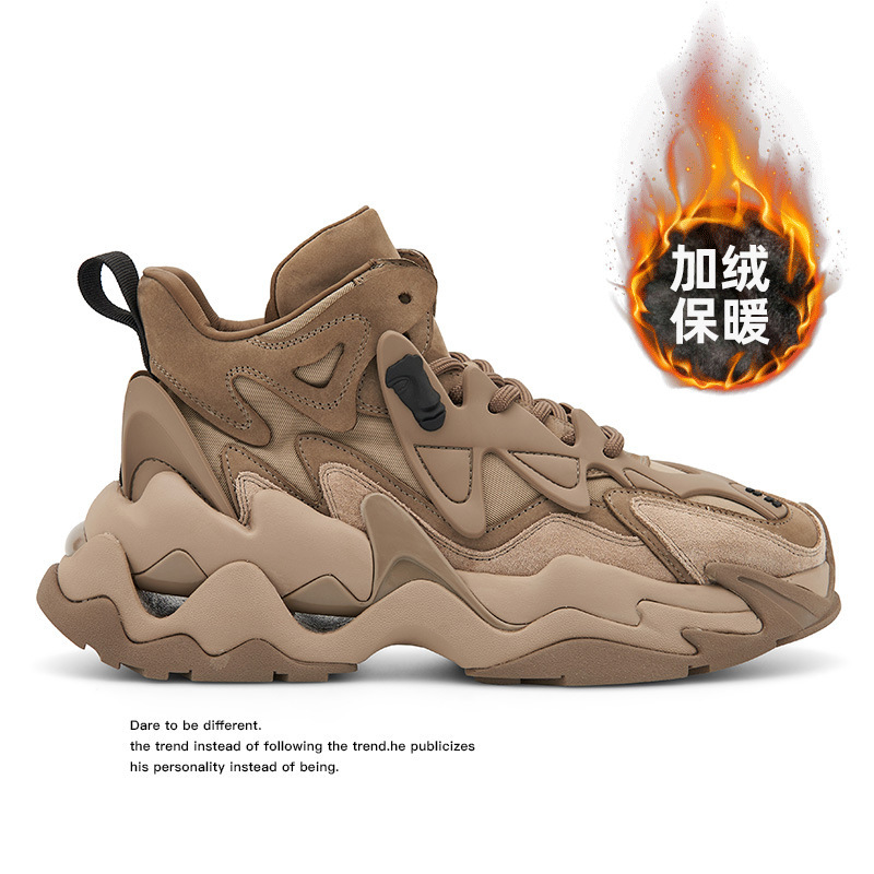 Autumn and Winter European Station Trendy Brand Thick Bottom High Top Dad Shoes Black Retro Work Boots Street Leisure Sports Boots Men Autumn and Winter European Station Trendy Brand Thick Bottom High Top Dad Shoes Black Retro Work Boots Street Leisure Sports Boots Men