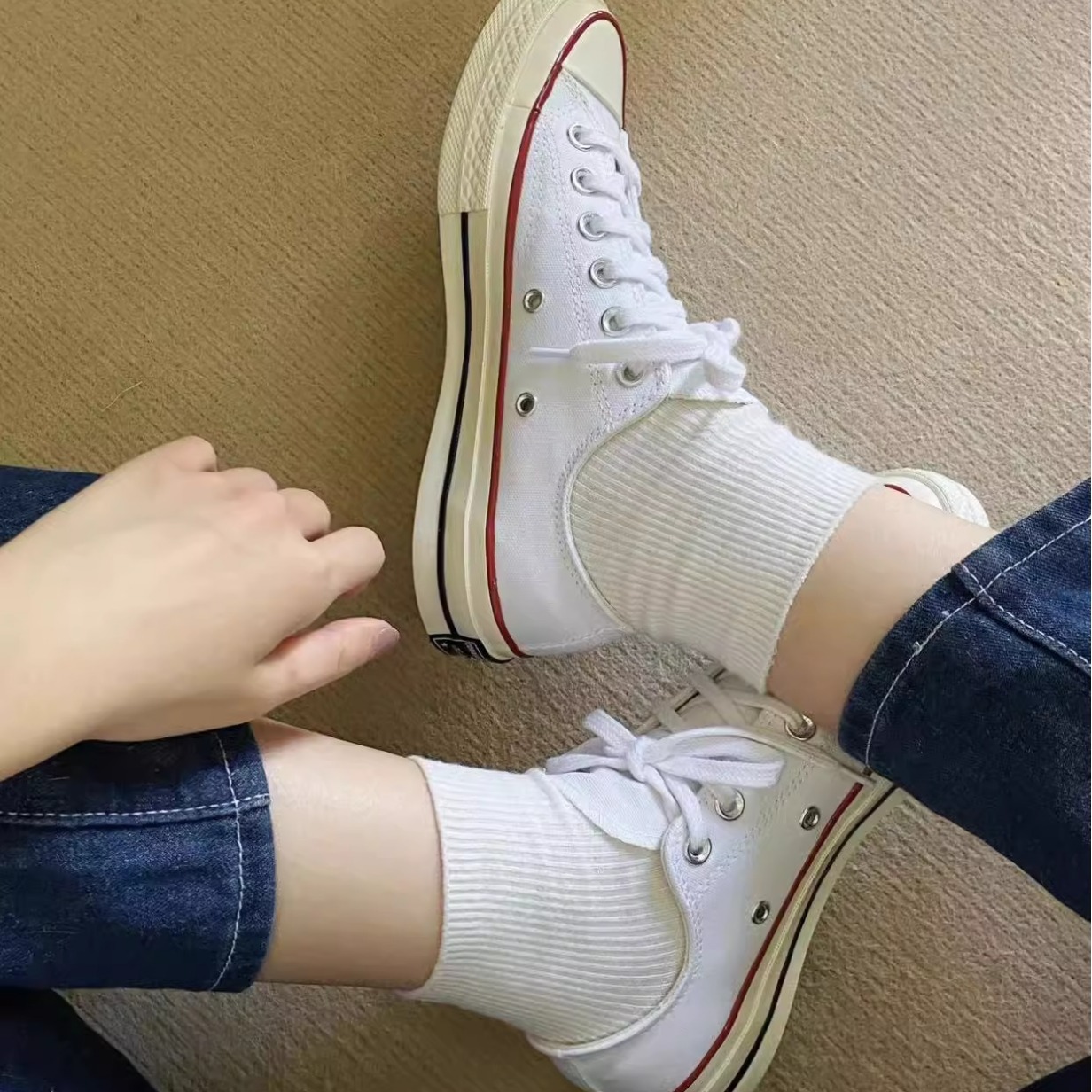 Meiqi Converse Putian Shoes 1970s Classic Couple Canvas Shoes Men's and Women's Shoes High Bang Low Bang Casual Board Shoes