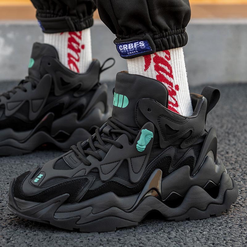 Autumn and Winter European Station Trendy Brand Thick Bottom High Top Dad Shoes Black Retro Work Boots Street Leisure Sports Boots Men Autumn and Winter European Station Trendy Brand Thick Bottom High Top Dad Shoes Black Retro Work Boots Street Leisure Sports Boots Men